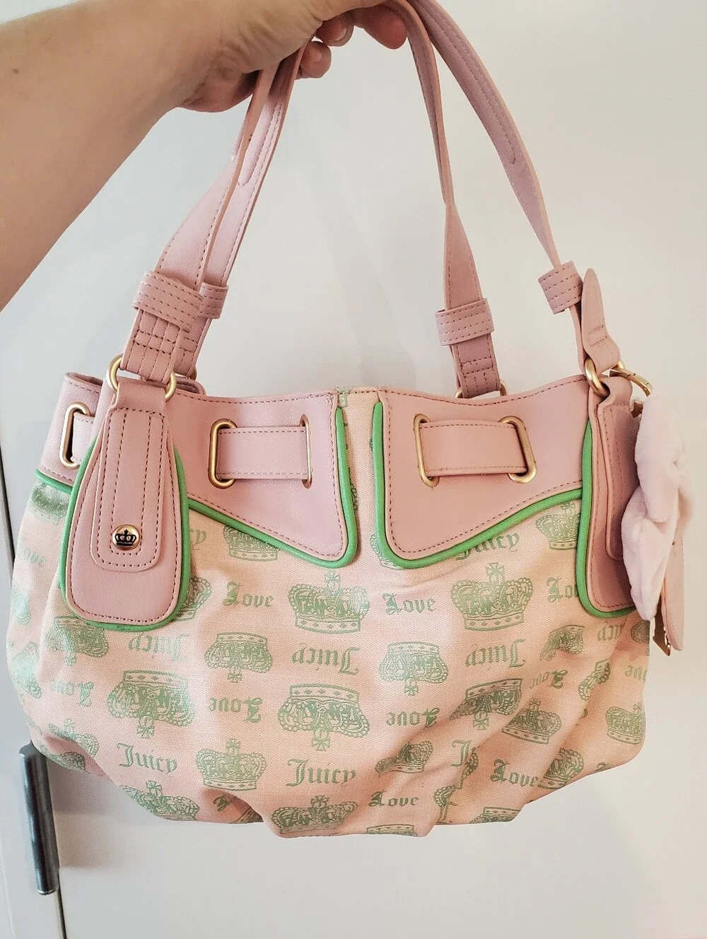 Juicy Couture Pink and Mint Satchel